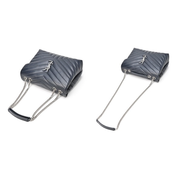 Saint Laurent Lulu Medium Chain Shoulder Bag Quilted Blue - Picture 2 of 10